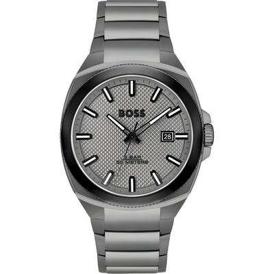 Hugo Boss Grey Stainless Steel Dress Watch