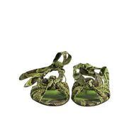 Chaussures sandales à lanières montantes imprimé animal vert Dolce & Gabbana