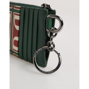 Dolce & Gabbana Green Logo Print Monogram Card Holder Wallet