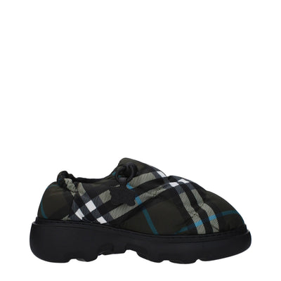 Mocassins à enfiler en tissu vert Burberry