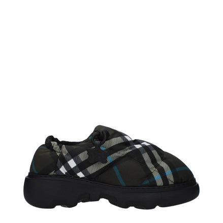 Mocassins à enfiler en tissu vert Burberry
