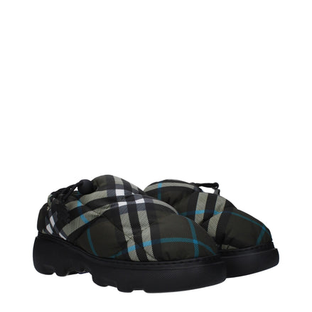 Mocassins à enfiler en tissu vert Burberry