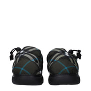 Burberry Green Fabric Slip-On Loafers