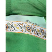 Pull Dolce & Gabbana en soie verte Granita Al Limone à manches longues