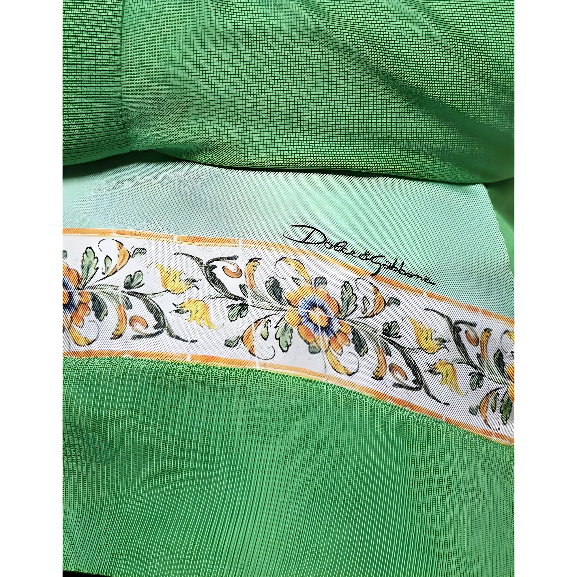 Pull Dolce & Gabbana en soie verte Granita Al Limone à manches longues