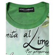 Pull Dolce & Gabbana en soie verte Granita Al Limone à manches longues