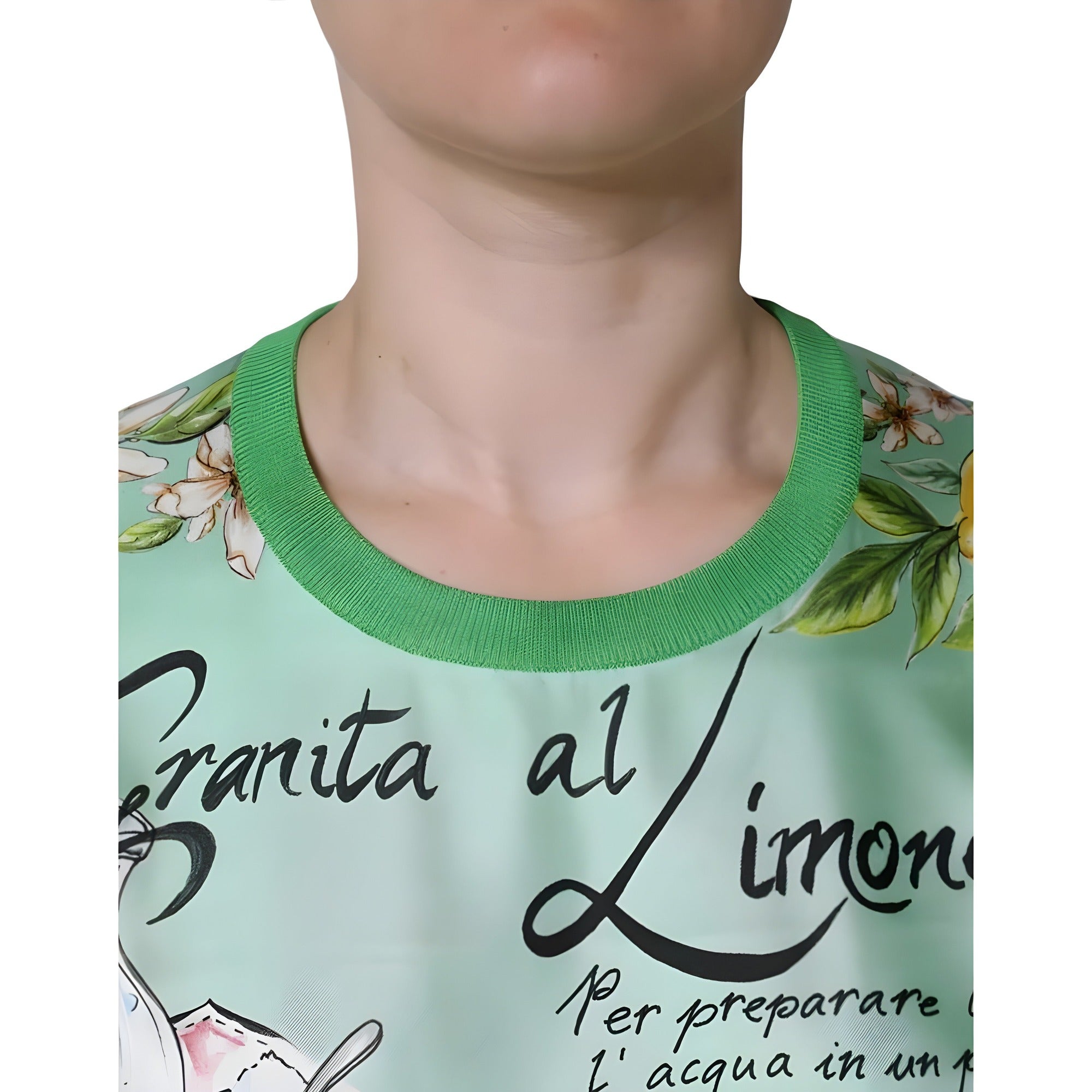 Pull Dolce & Gabbana en soie verte Granita Al Limone à manches longues