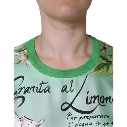 Pull Dolce & Gabbana en soie verte Granita Al Limone à manches longues