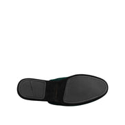 Dolce & Gabbana Green Velvet Cross Embellished Slippers