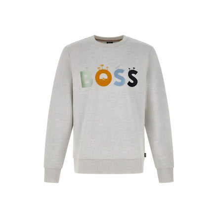 Sweat-shirt Hugo Boss en coton gris avec logo