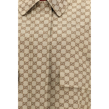 Gucci Beige GG Canvas Bomber Jacket