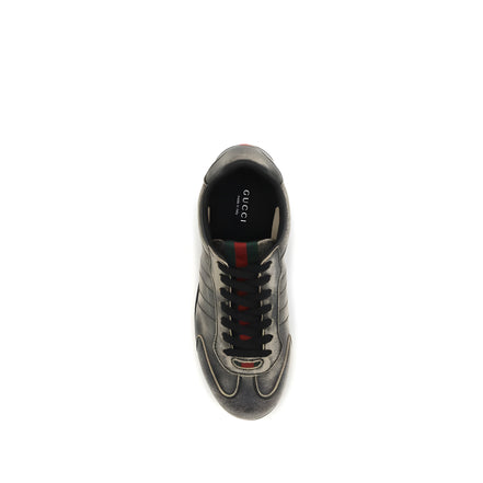 Gucci Black Calf Leather Bos Taurus Low Top Sneakers