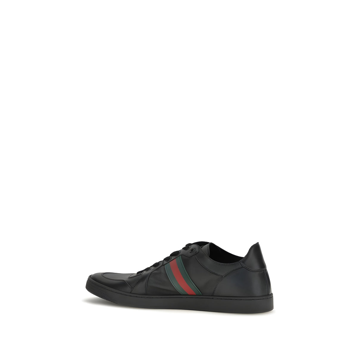 Gucci Black Calf Leather Low Top Sneakers