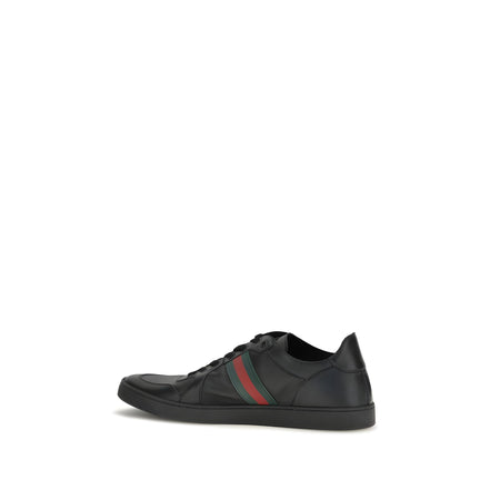 Gucci Black Calf Leather Low Top Sneakers