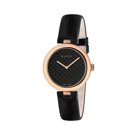 Gucci Black Leather Dress Watch