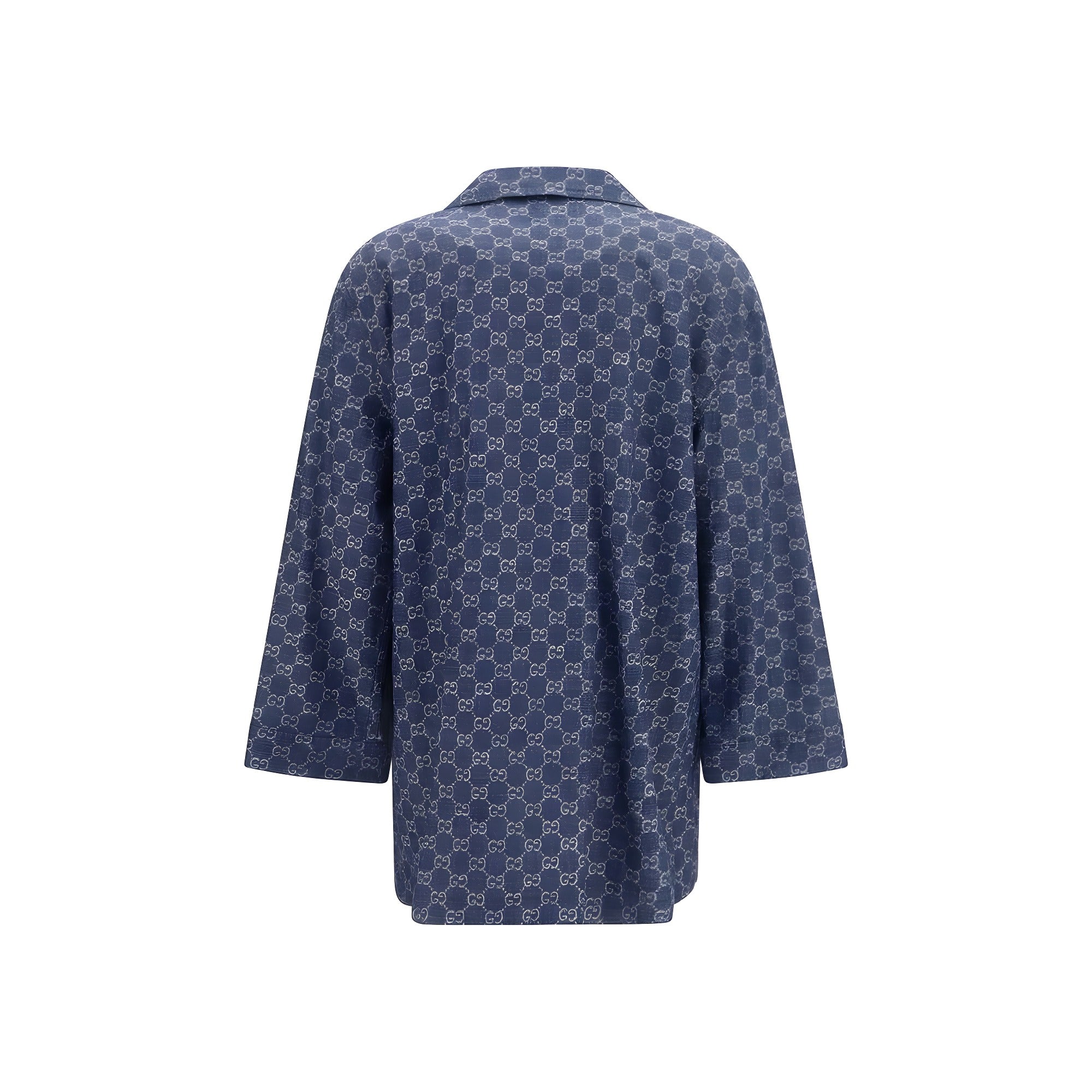 Gucci Blue Cotton Full-Length Jacket