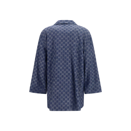 Gucci Blue Cotton Full-Length Jacket