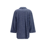 Gucci Blue Cotton Full-Length Jacket