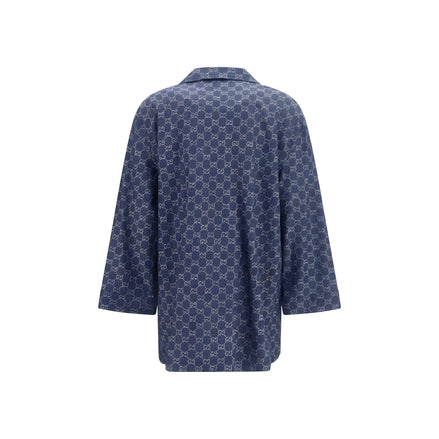 Gucci Blue Cotton Full-Length Jacket