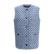 Gucci Blue Cotton Sleeveless Jacket