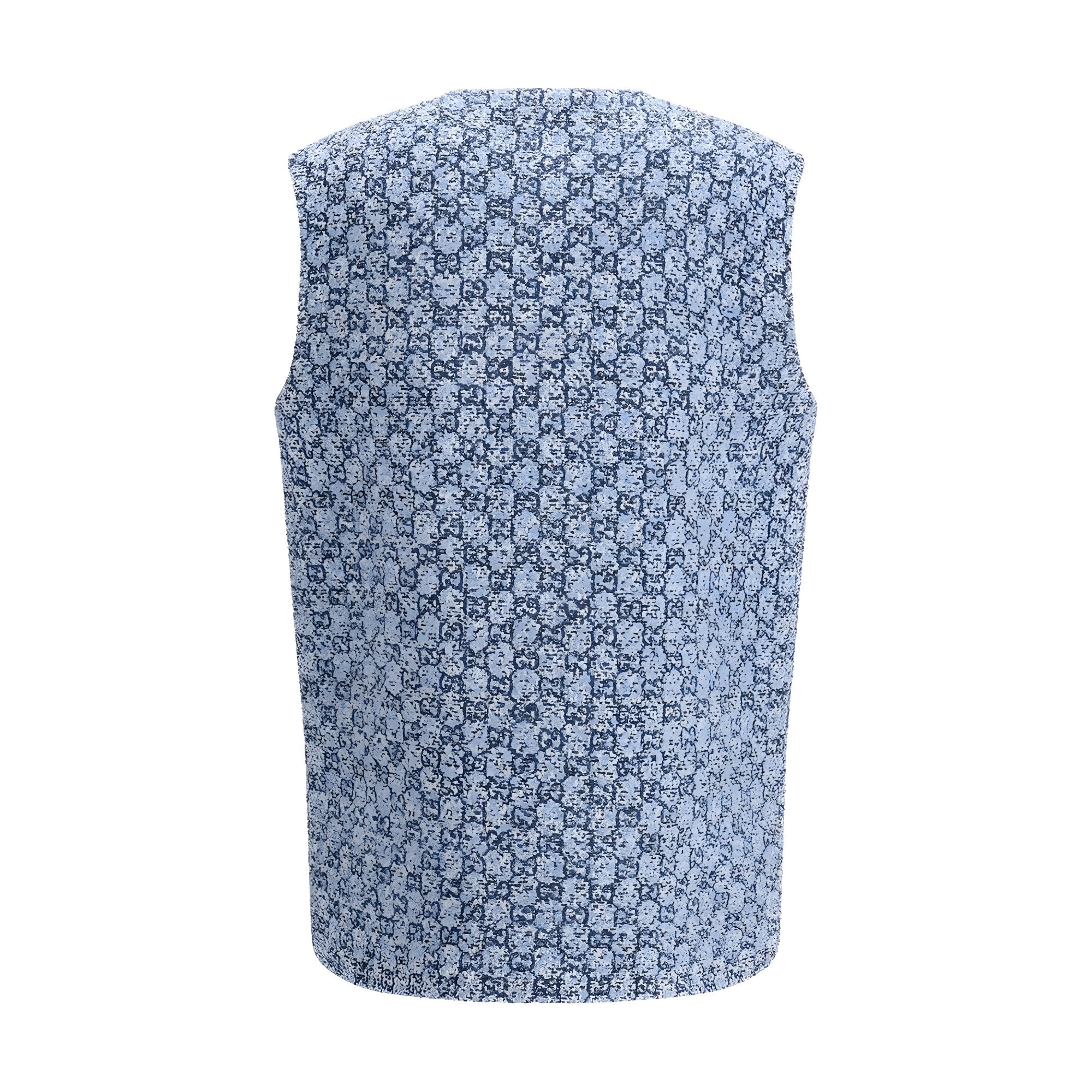 Gucci Blue Cotton Sleeveless Jacket