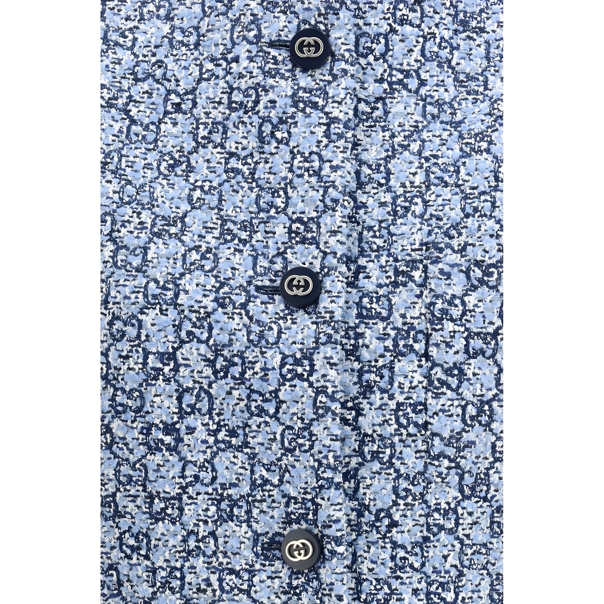 Gucci Blue Cotton Sleeveless Jacket
