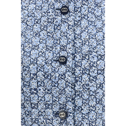 Gucci Blue Cotton Sleeveless Jacket
