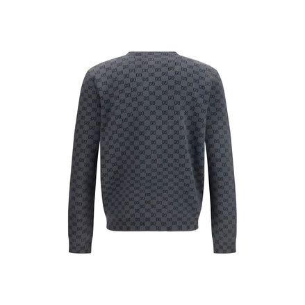 Gucci Gray GG Print Wool Cardigan