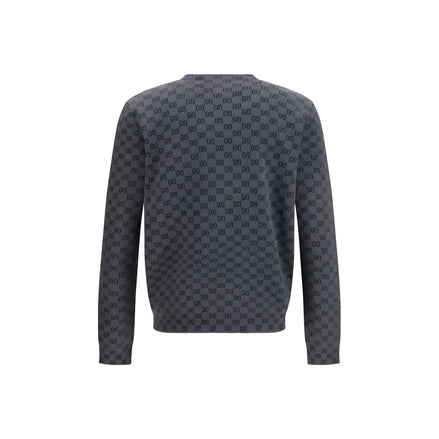 Gucci Gray GG Print Wool Cardigan