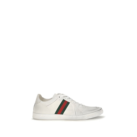 Gucci White Leather Low Top Sneakers