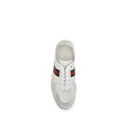 Gucci White Leather Low Top Sneakers