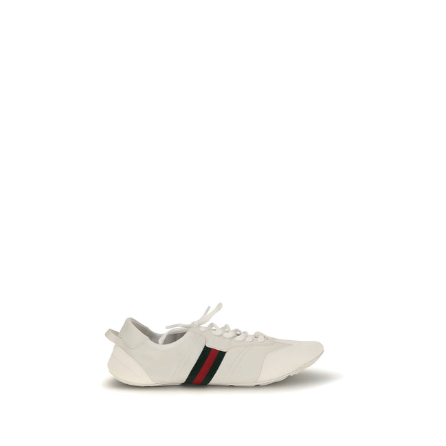 Gucci White Calf Leather Low Top Sneakers