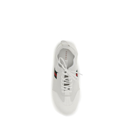 Gucci White Calf Leather Low Top Sneakers