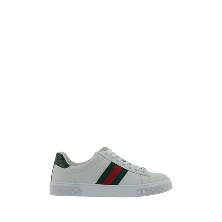 Gucci White Calf Leather Low Top Sneakers