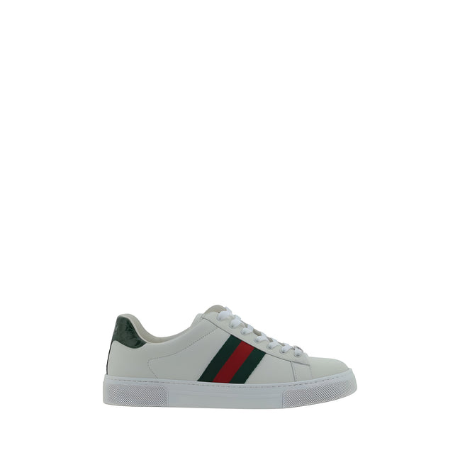 Gucci White Calf Leather Low Top Sneakers