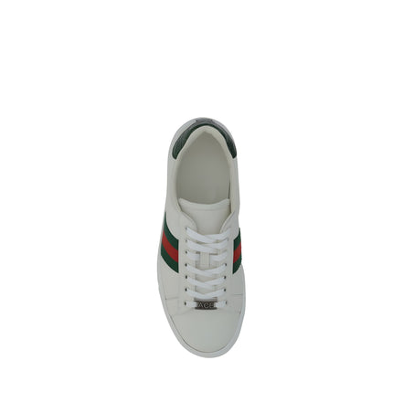 Gucci White Calf Leather Low Top Sneakers