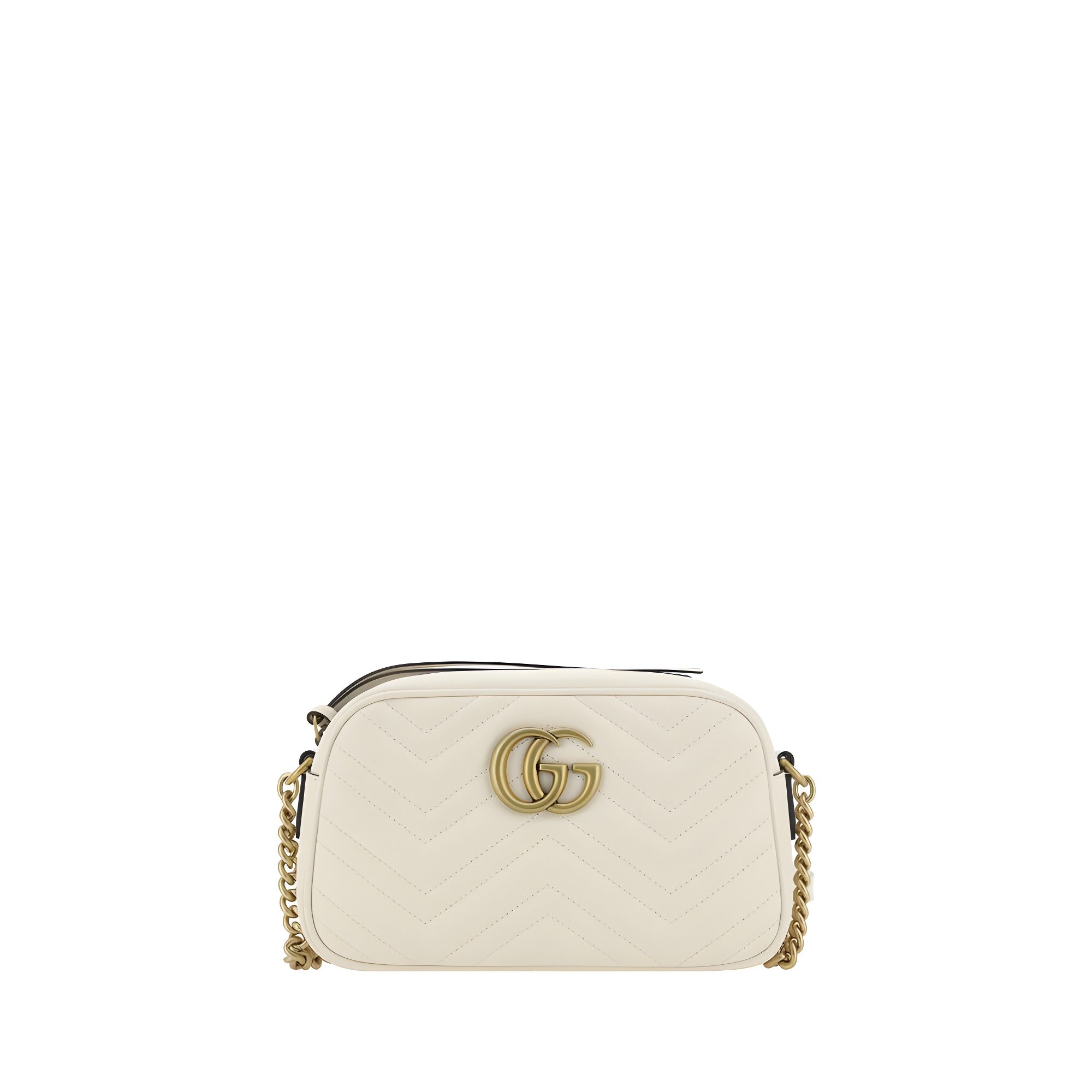Gucci White Calf Leather Shoulder Bag