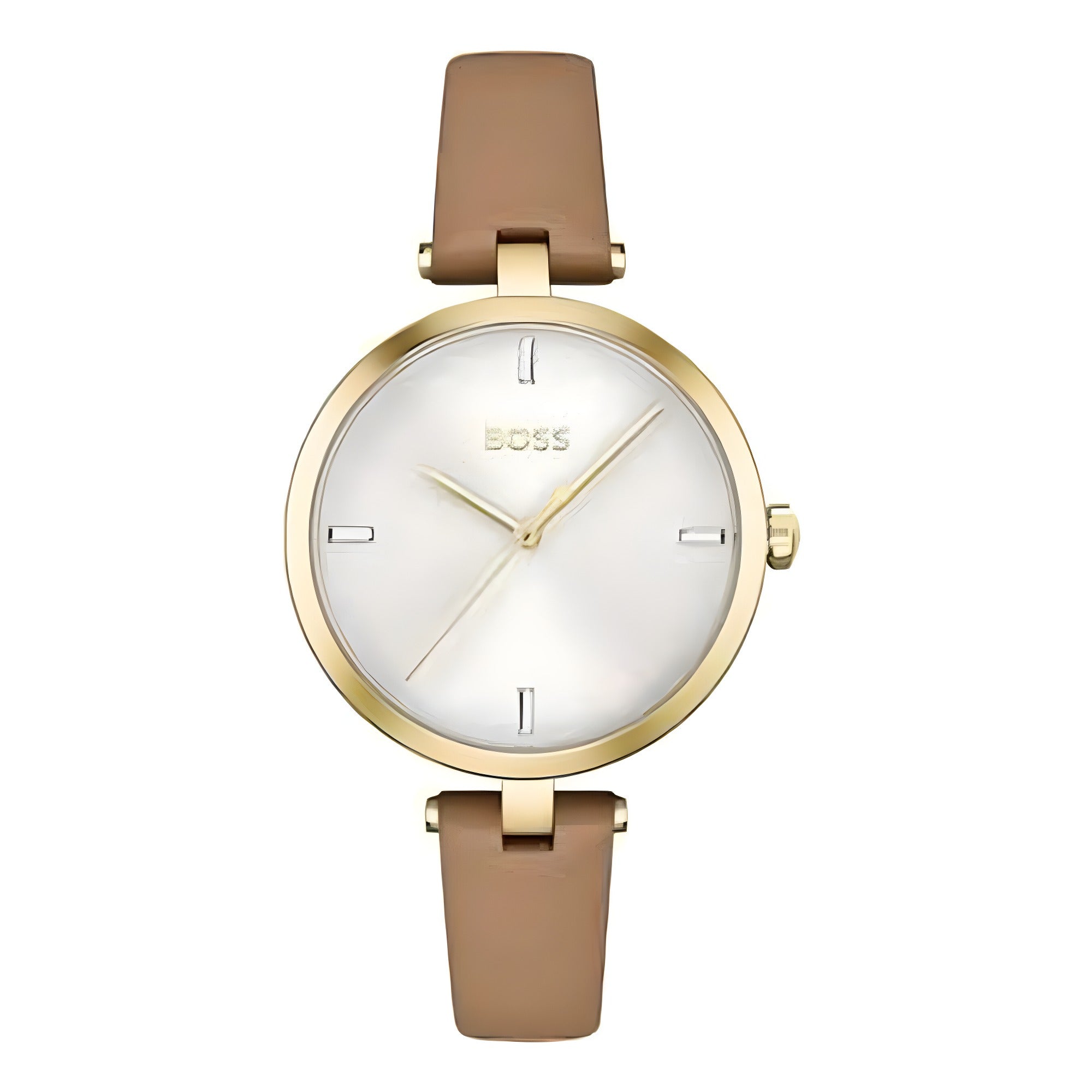 Hugo Boss Beige Leather Dress Watch