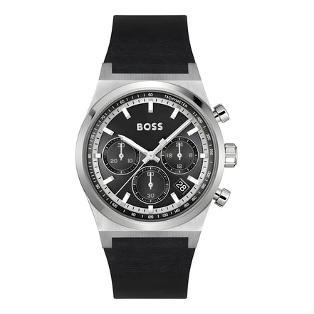 Hugo Boss Gray Leather Dress Watch