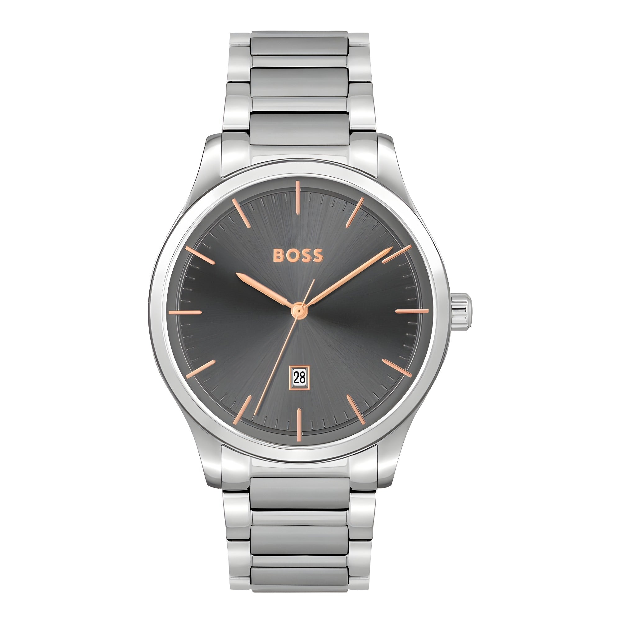 Hugo Boss Gray Stainless Steel Dress Watch