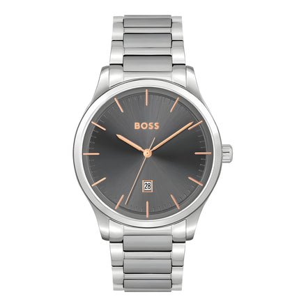 Hugo Boss Gray Stainless Steel Dress Watch