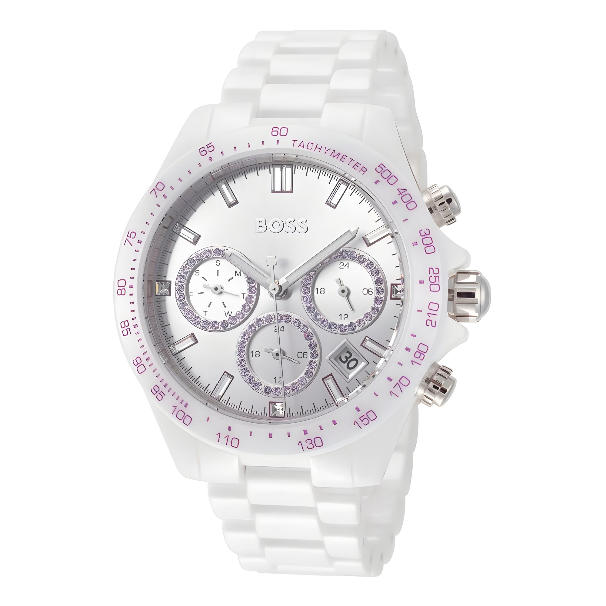 Hugo Boss White Ceramic Dress Watch