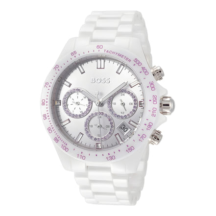 Hugo Boss White Ceramic Dress Watch