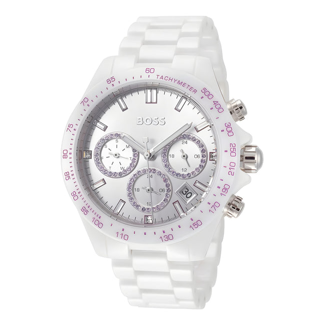 Hugo Boss White Ceramic Dress Watch
