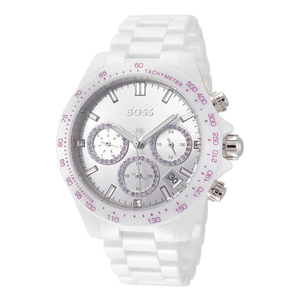 Hugo Boss White Ceramic Dress Watch