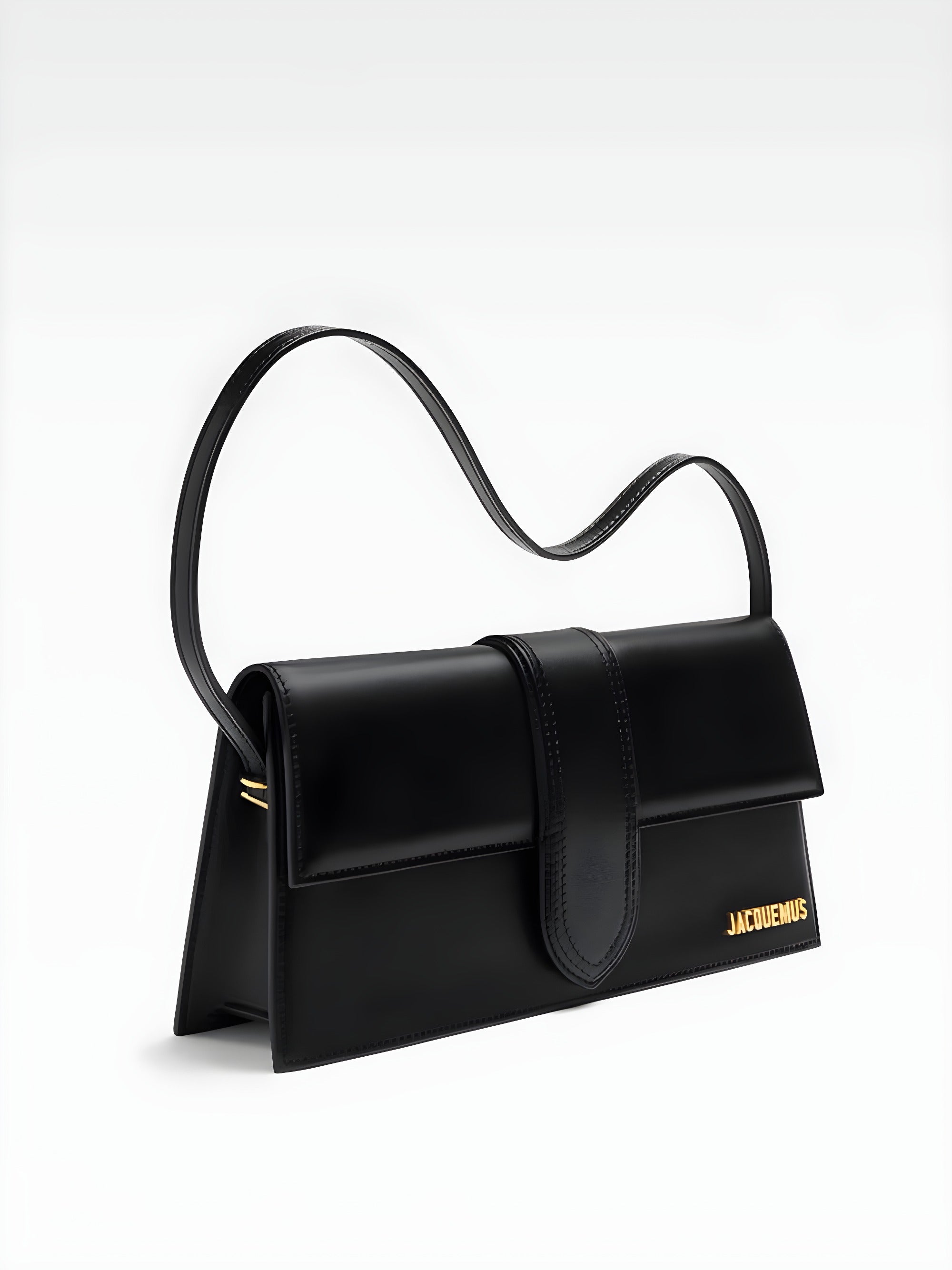 Jacquemus Black  leather Le Bambino Long bag