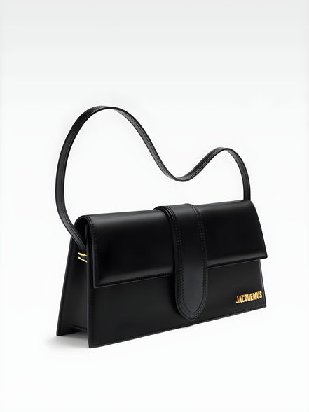 Jacquemus Black  leather Le Bambino Long bag