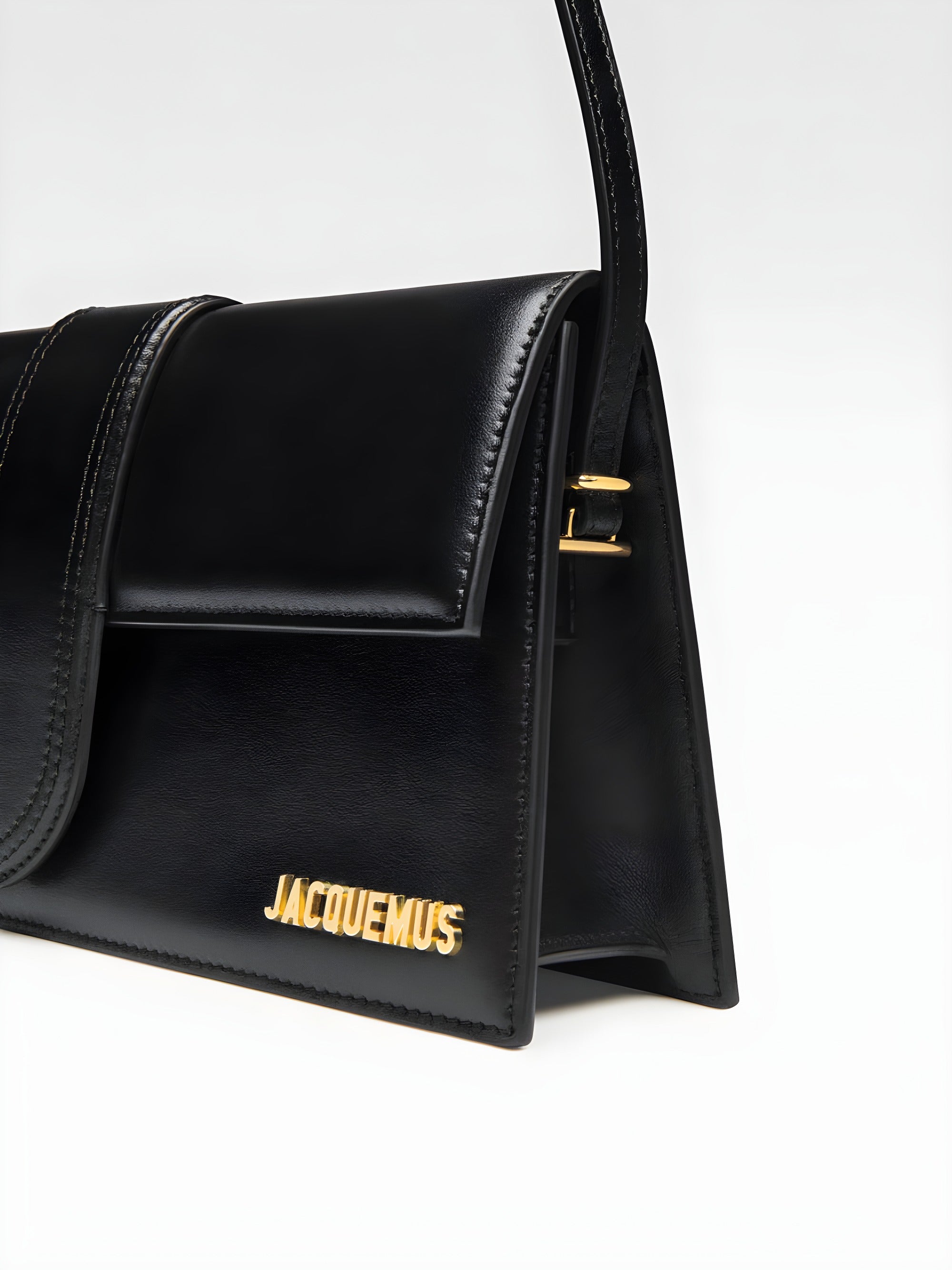Jacquemus Black  leather Le Bambino Long bag
