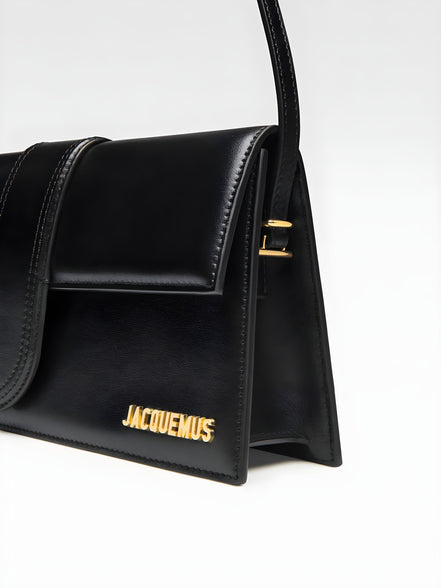 Jacquemus Black  leather Le Bambino Long bag