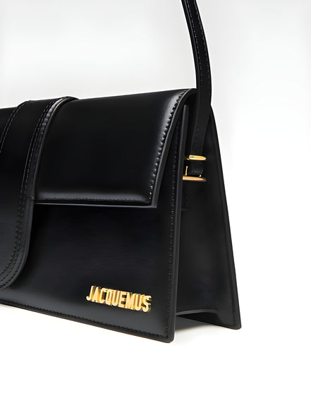 Jacquemus Black  leather Le Bambino Long bag